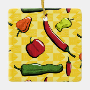 Eine Welt des Chilis Paprikaschoten Ornament