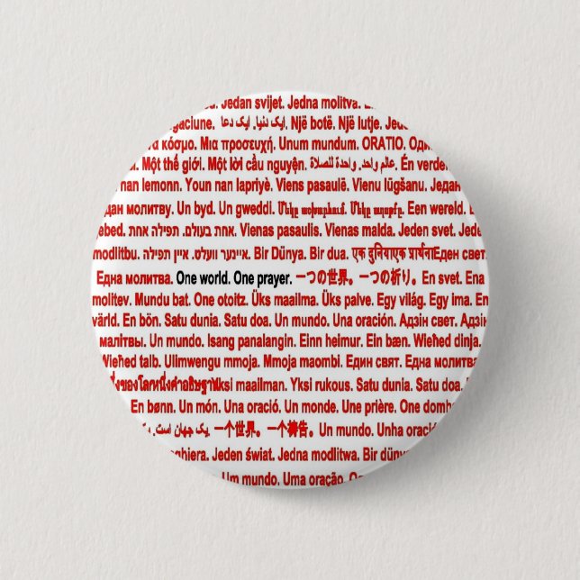 Eine Welt. Ein Gebet Button (Vorderseite)