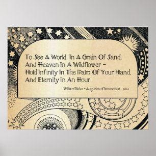 "Eine Welt in einem Korn des Sandes sehen" Gold Poster