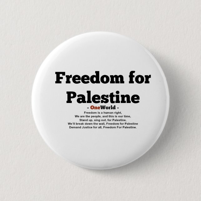 Eine Weltfreiheit für Palästina Button (Vorderseite)