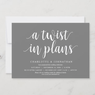 Eine Wendung in den Plänen, Hochzeit Datum ändern Einladung