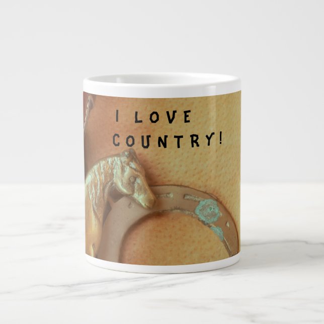 Eine Western-Tasse. ICH LIEBE LAND! Jumbo-Tasse (Vorderseite)