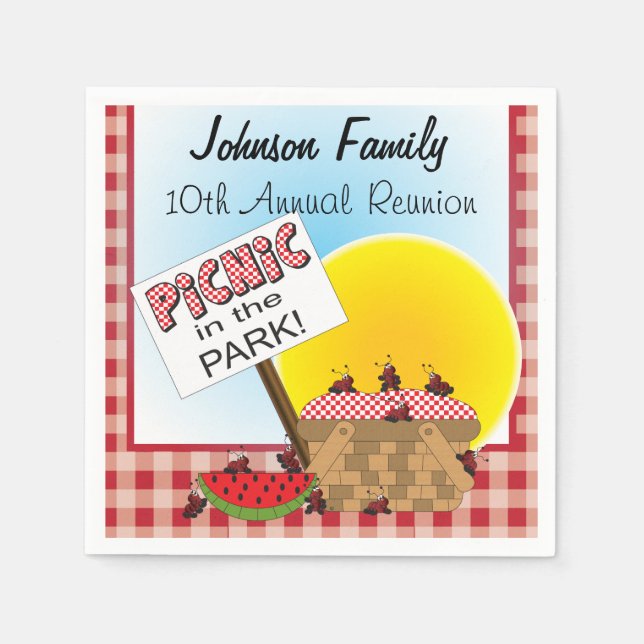 Eine Wiedersehen | Picnic im Park | Jeder Fall Serviette (Vorderseite)