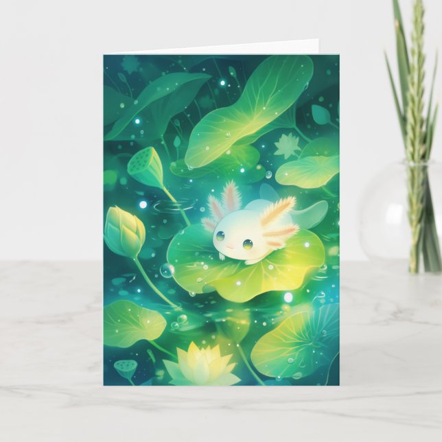 Eine Wiese von Petalen Axolotl Secret Pond Karte (Vorderseite)