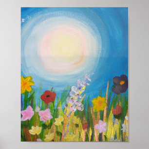 Eine Wiese von Wildblumen Poster