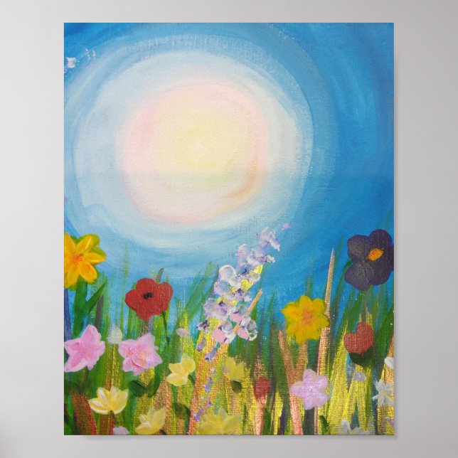 Eine Wiese von Wildblumen Poster (Vorne)