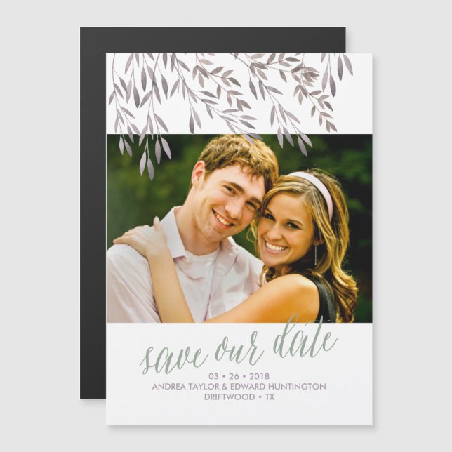 Eine Wildblume Hochzeit speichert das Datum Magneteinladung (Vorne/Hinten)