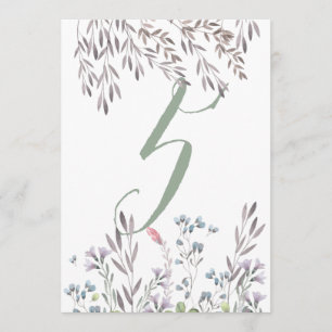 Eine Wildblume Hochzeitstisch Nr. 5 Doppelseitige  Einladung