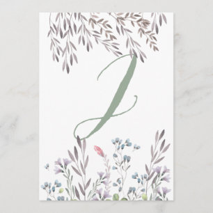 Eine Wildblumen-Hochzeitstisch Nr. 2 doppelseitige Einladung