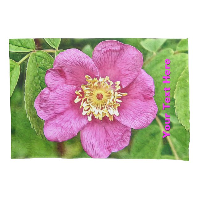 Eine wilde Rose Kissenbezug (Vorderseite)