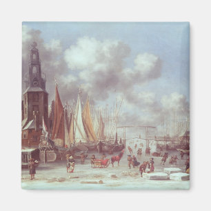 Eine Winter-Szene in Amsterdam Magnet