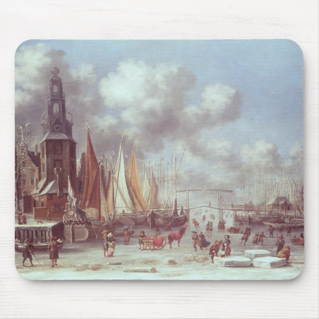 Eine Winter-Szene in Amsterdam Mousepad (Vorne)