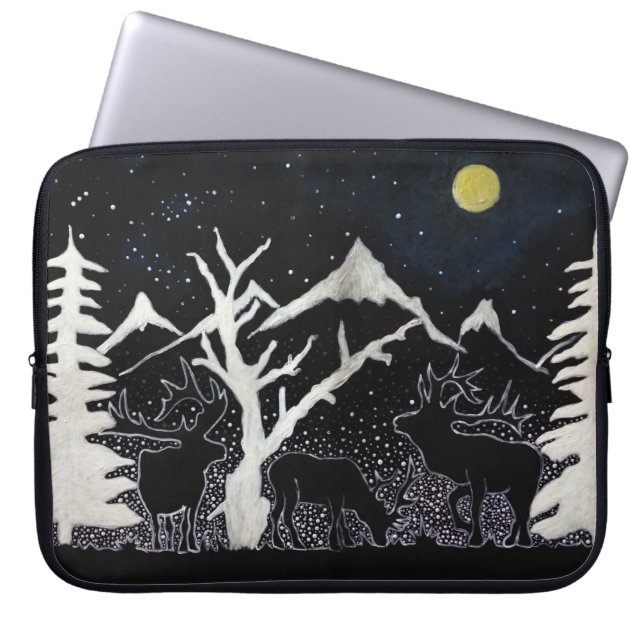 Eine Winternacht Laptopschutzhülle (Vorderseite)