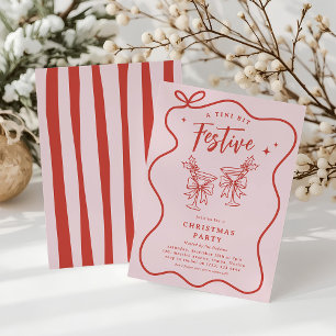 Eine winzige festliche Weihnachtsfeier mit lustige Einladung