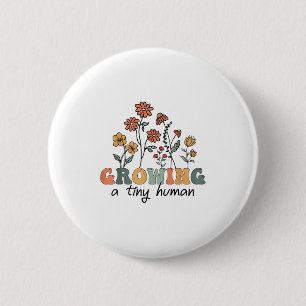 Eine winzige menschliche Blume T-Shirt Funny Preg  Button
