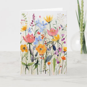 Eine wunderliche floral Grußkarte, wilde Blumen Karte