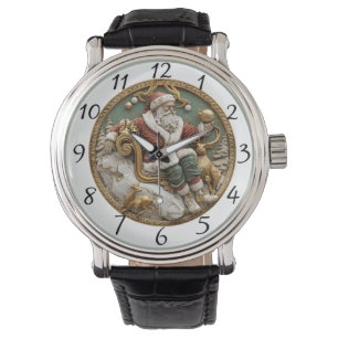 Eine wunderliche Weihnachtsszene mit Santa und Hir Armbanduhr