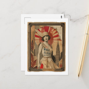 Eine wunderschöne Flapper-Frau in einem Mehlkleid Postkarte