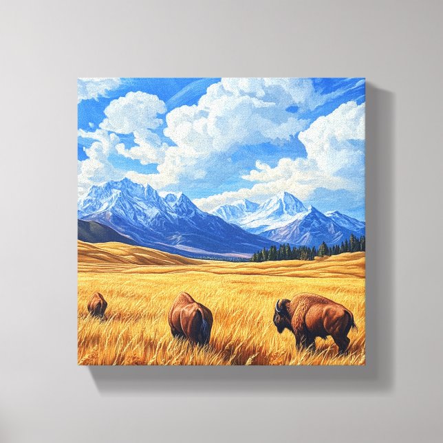 Eine wunderschöne Landschaft mit zwei Bi-Wanderung Leinwanddruck (Vorderseite)