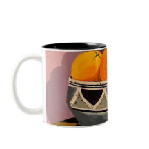 Eine wunderschöne Tasse mit Orangenmalerei