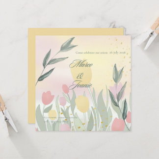 Eine zarte Tulpen-Hochzeitsfeier Einladung