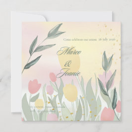 Eine zarte Tulpen-Hochzeitsfeier Einladung