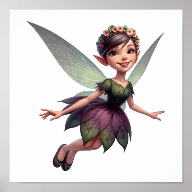 Eine zauberhafte kleine Cartoon Fairy Poster (Vorne)