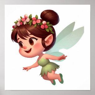 Eine zauberhafte kleine Cartoon Fairy Poster