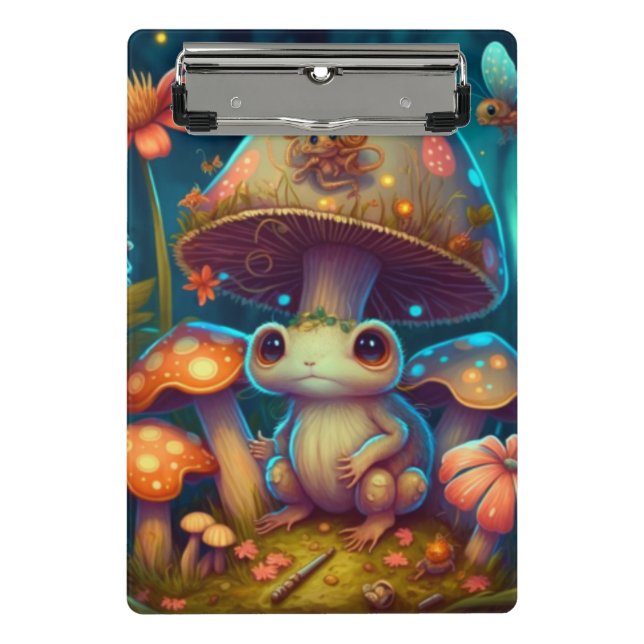 Eine zauberhafte Pilzfrösche-Zwischenwand Mini Klemmbrett (Vorderseite)