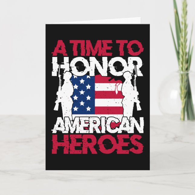 Eine Zeit, um Amerikas Helden zu ehren Dankeskarte (Vorderseite)