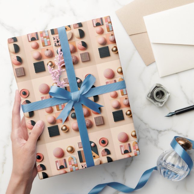 Eine zeitgenössische Abstrakte Interpretation von  Geschenkpapier (Schenken)