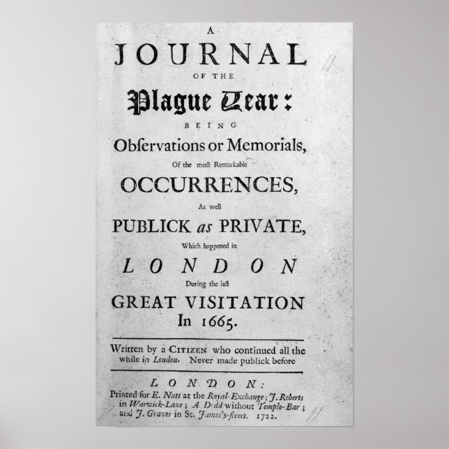 Eine Zeitschrift des Pestjahres, 1665 Poster (Vorne)