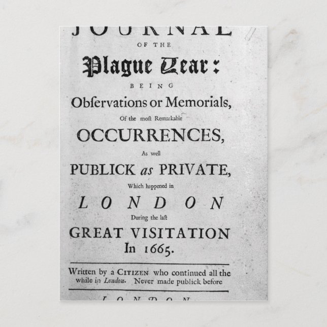 Eine Zeitschrift des Pestjahres, 1665 Postkarte (Vorderseite)