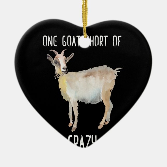 Eine Ziege Kurze verrückte, lustige Ziege Keramik Ornament (Vorne)