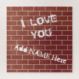 Eine Ziegelmauer - ich Liebe Sie - Ihren Namen / T