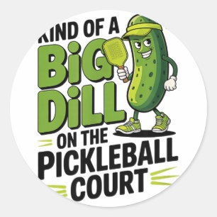 Eine ziemliche große Sache auf dem Pickleball-Cour Runder Aufkleber