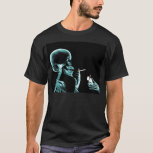 eine Zigarette anzünden Röntgen Skelett T-Shirt