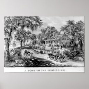 Eine Zuhause auf der Mississippi-Printmedien Poster