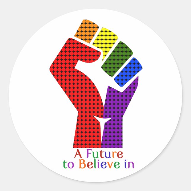 Eine Zukunft, die an LGBT glaubt Runder Aufkleber (Vorderseite)