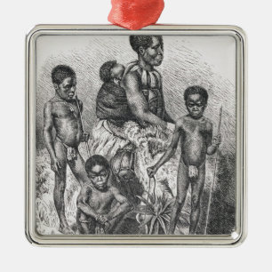 Eine Zulufamilie von der Geschichte der Menschheit Ornament Aus Metall