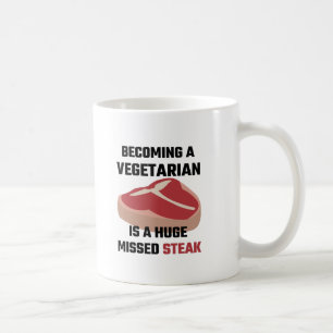 Einem Vegetarier zu stehen ist ein enormes Kaffeetasse