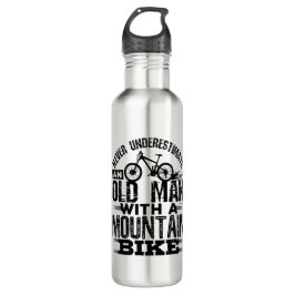 Einen alten Mann mit Mountainbike nie unterschätze Edelstahlflasche