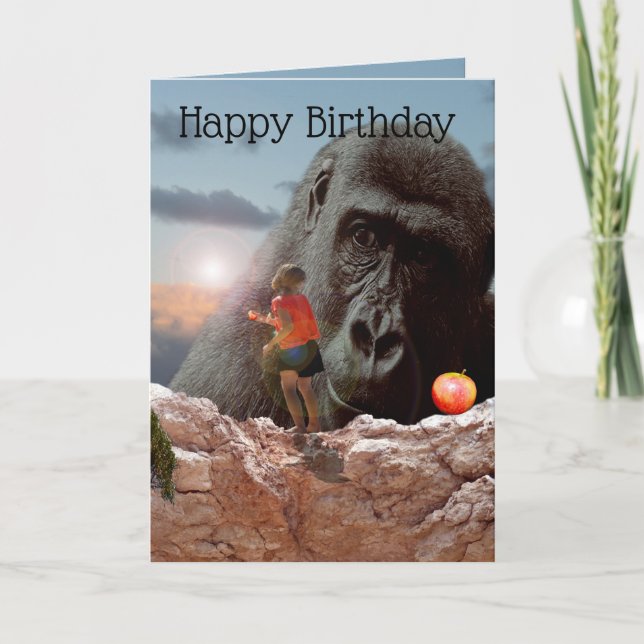 einen Apfel mit einem Gorilla teilen, Karte (Vorderseite)