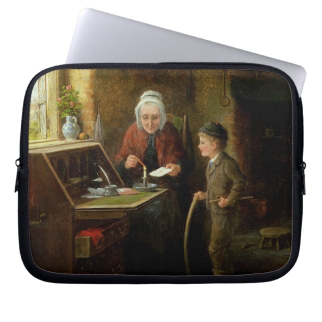 Einen Buchstaben versiegeln, 1890 (Öl auf Platte) Laptopschutzhülle (Vorderseite)