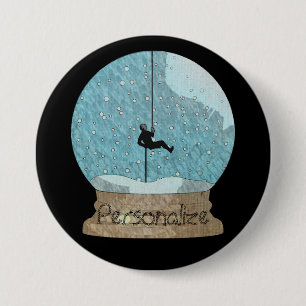 Einen Felsseilrutscher in einer Schneekugel einzig Button