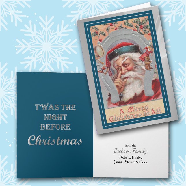 Einen Finger weg von seiner Nase Retro Santa zu le Karte (Von Creator hochgeladen)