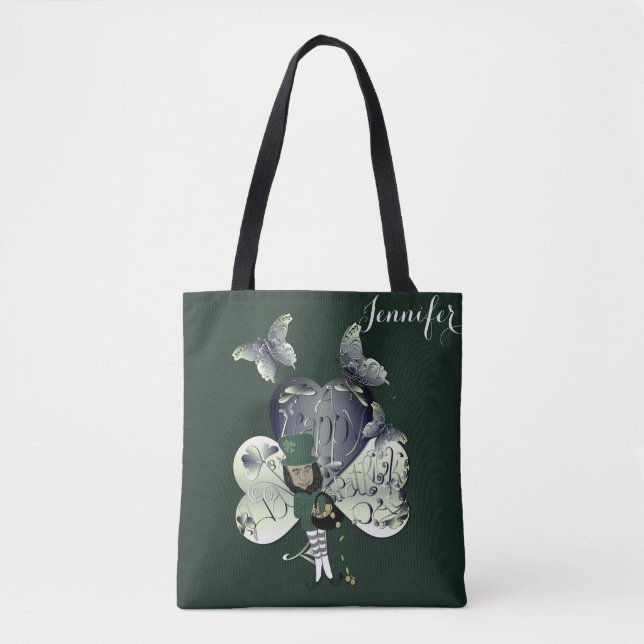 "Einen glücklichen St. Patrick's Day" Leprechaun Tasche (Vorderseite)