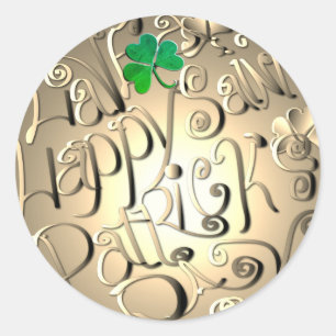 "Einen glücklichen St. Patrick's Day" Runder Aufkleber