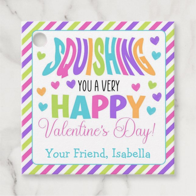 Einen glücklichen Valentinstag Geschenkanhänger (Vorderseite)