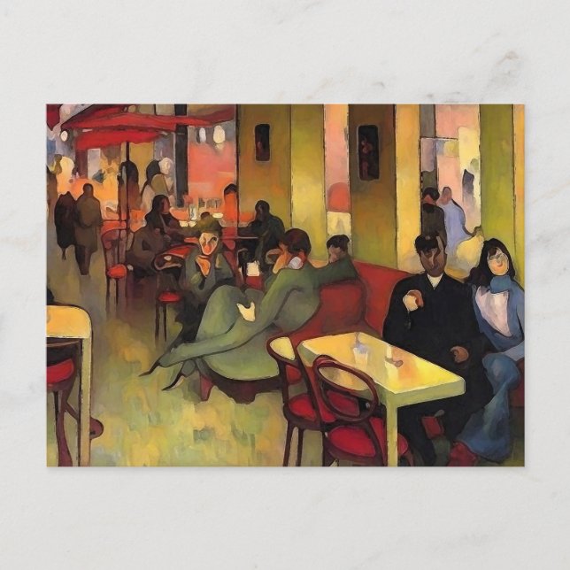 Einen Kaffee in Paris haben Postkarte (Vorderseite)